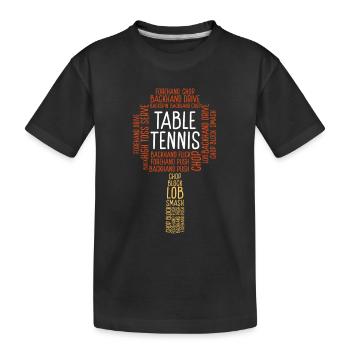 Tischtennisschläger - Kinder Premium Bio T-Shirt - Schwarz - Vorne