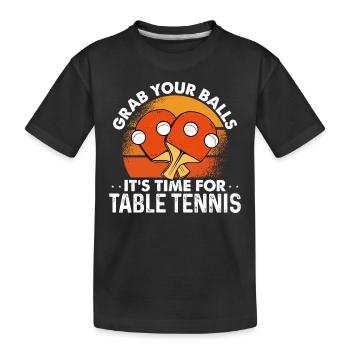 Es Ist Zeit Für Tischtennis - Kinder Premium Bio T-Shirt - Schwarz - Vorne