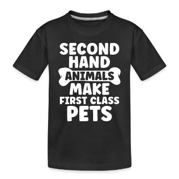 Animal Rescue Second Hand Adoption Animal Rescuer - Kinder Premium Bio T-Shirt - Schwarz - Vorne
