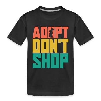 Animal Rescue Adopt Retro Adoption Animal Rescuer - Kids' Premium Organic T-Shirt - black - Front