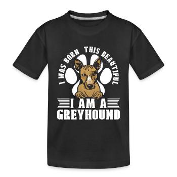 Greyhound Racing Je suis né ce Greyhound Racer - T-shirt bio Premium Enfant - noir - Devant