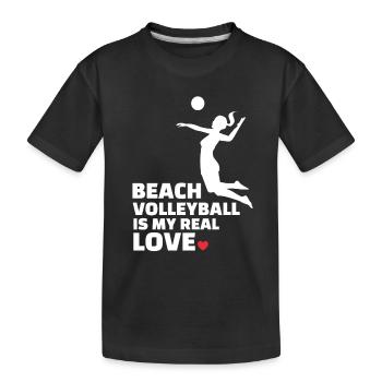 Ich Liebe Strandvolleyball Stylish Beach - Kinder Premium Bio T-Shirt - Schwarz - Vorne