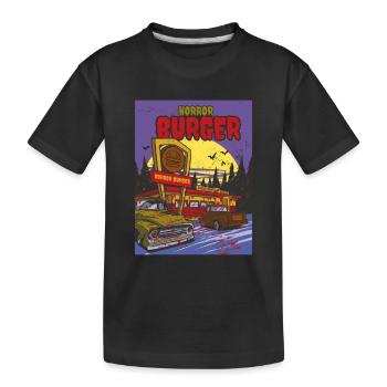 Horror-Burger Blut Horror-Burger Blut Inspiration - Kinder Premium Bio T-Shirt - Schwarz - Vorne