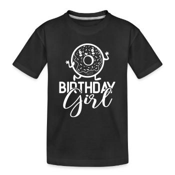 Birthday Girl Funny Donut - Kids' Premium Organic T-Shirt - black - Front