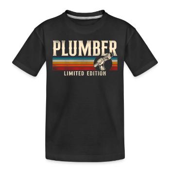 Plomberie Plombier Vintage Rétro - T-shirt bio Premium Enfant - noir - Devant