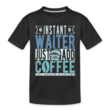 Café de serveur disant - T-shirt bio Premium Enfant - noir - Devant