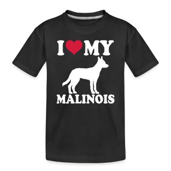 Malinois Hund Dog Hundehalter - Kinder Premium Bio T-Shirt - Schwarz - Vorne