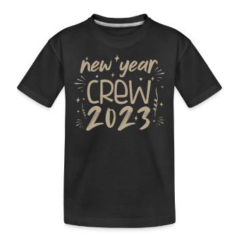 Silvester Crew 2023 Familie passend Silvester 2023 - Kinder Premium Bio T-Shirt - Schwarz - Vorne