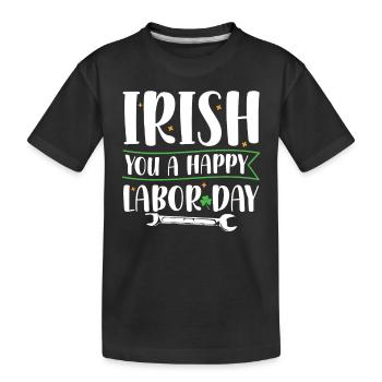 Irlandais Vous Joyeux Fête du Travail Trèfle Vert - T-shirt bio Premium Enfant - noir - Devant