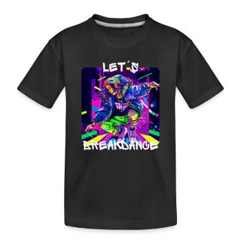 Frau tanzt Breakdance auf der Straße in - Kinder Premium Bio T-Shirt - Schwarz - Vorne