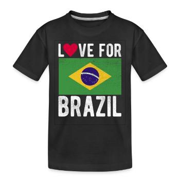 Brazil Souvenir - Kids' Premium Organic T-Shirt - black - Front