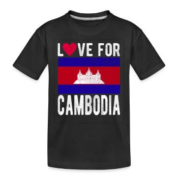 Cambodia Souvenir - Kids' Premium Organic T-Shirt - black - Front
