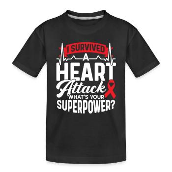I survived a heart attack Heart attack - Kids' Premium Organic T-Shirt - black - Front