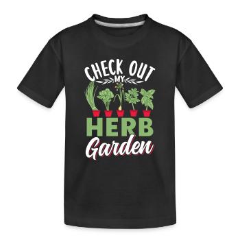 Voir mon jardin d’herbes aromatiques Herbes - T-shirt bio Premium Enfant - noir - Devant