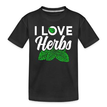J’aime les herbes Herb Herb Jardin - T-shirt bio Premium Enfant - noir - Devant