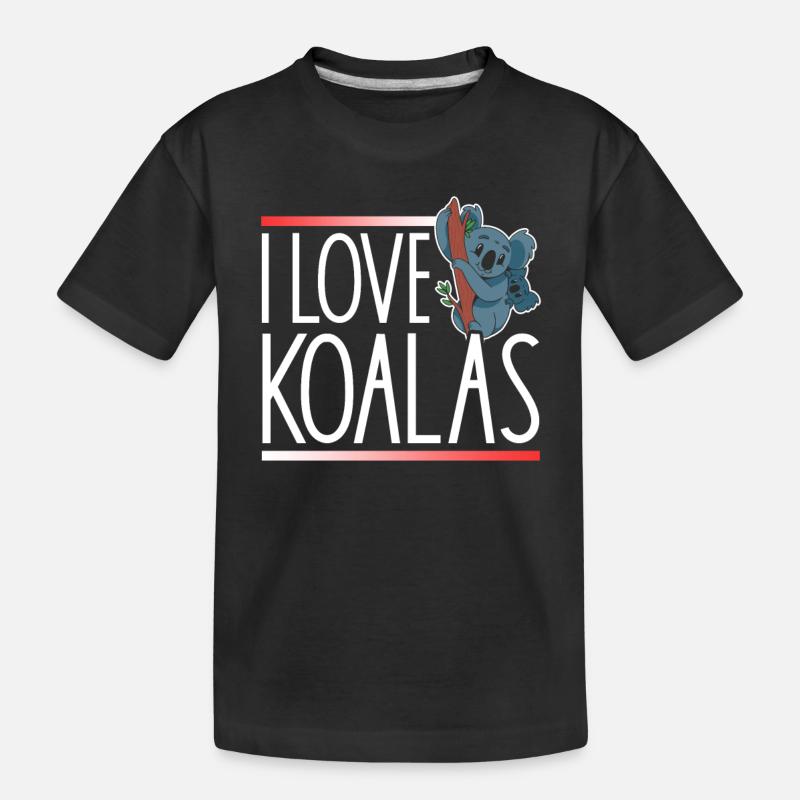 J’aime les koalas mignon Koala Koala Bear Animal - T-shirt bio Premium Enfant - noir