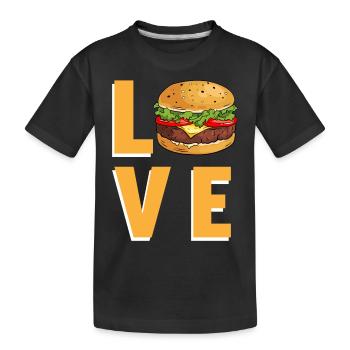 Love Burger - Kinder Premium Bio T-Shirt - Schwarz - Vorne