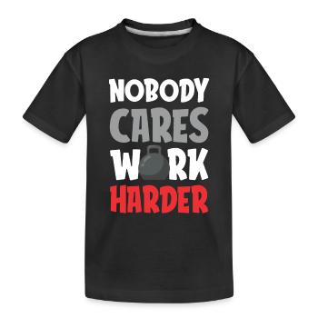 Fitness Hard Work - Kids' Premium Organic T-Shirt - black - Front