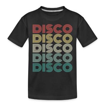 Disco - Retro repeating - Kids' Premium Organic T-Shirt - black - Front