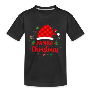 Family Christmas - Weihnachten - Kids' Premium Organic T-Shirt - black - Front