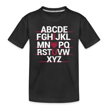ABC Alphabet Ich liebe dich Englischlehrer - Kinder Premium Bio T-Shirt - Schwarz - Vorne