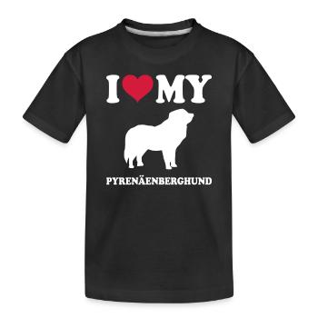 Pyrenäenberghund Hund Dog Hundehalter - Kinder Premium Bio T-Shirt - Schwarz - Vorne