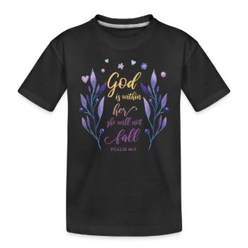 Religious quote Christian motif - Kids' Premium Organic T-Shirt - black - Front
