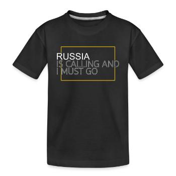 Russia Quote - Kids' Premium Organic T-Shirt - black - Front