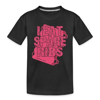 Je mange des côtes levées - T-shirt bio Premium Enfant - noir - Devant