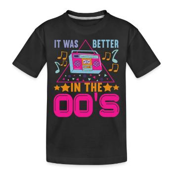 90s 90s 90s Party - Kids' Premium Organic T-Shirt - black - Front
