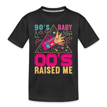 90s 90s 90s Party - Kids' Premium Organic T-Shirt - black - Front