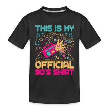 90s 90s 90s Party - Kids' Premium Organic T-Shirt - black - Front