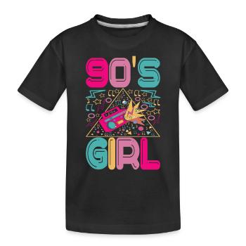90s 90s 90s Party - Kids' Premium Organic T-Shirt - black - Front