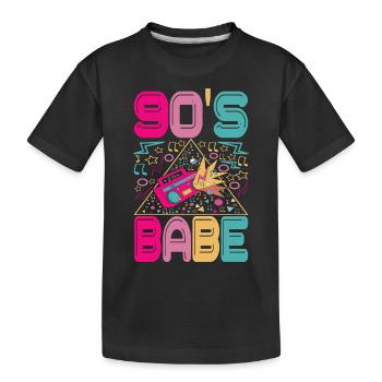 90s 90s 90s Party - Kids' Premium Organic T-Shirt - black - Front