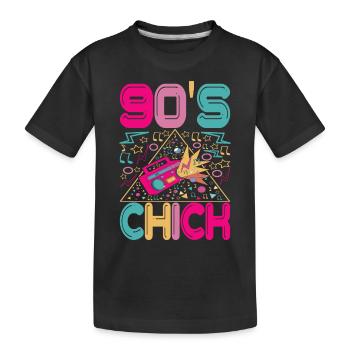 90s 90s 90s Party - Kids' Premium Organic T-Shirt - black - Front