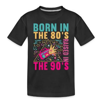 90s 90s 90s Party - Kids' Premium Organic T-Shirt - black - Front