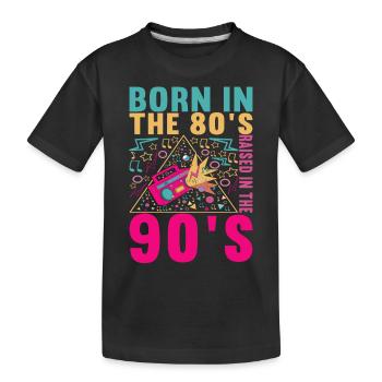 90s 90s 90s Party - Kids' Premium Organic T-Shirt - black - Front