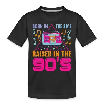 90s 90s 90s Party - Kids' Premium Organic T-Shirt - black - Front