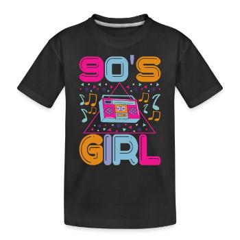 90s 90s 90s Party - Kids' Premium Organic T-Shirt - black - Front