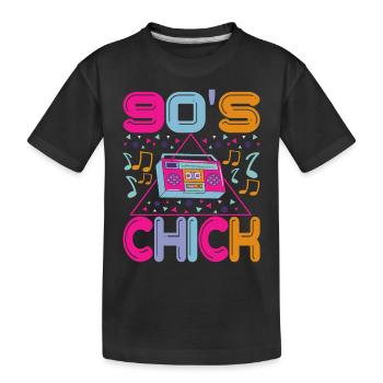 90s 90s 90s Party - Kids' Premium Organic T-Shirt - black - Front