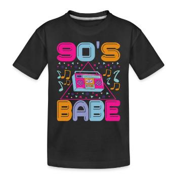 90s 90s 90s Party - Kids' Premium Organic T-Shirt - black - Front