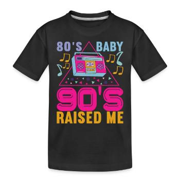 90s 90s 90s Party - Kids' Premium Organic T-Shirt - black - Front