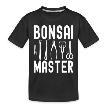 Bonsaibaum Bonsai - Kinder Premium Bio T-Shirt - Schwarz - Vorne