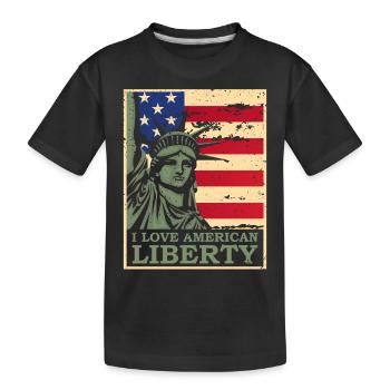 I Love American Freedom July 4 - Kids' Premium Organic T-Shirt - black - Front