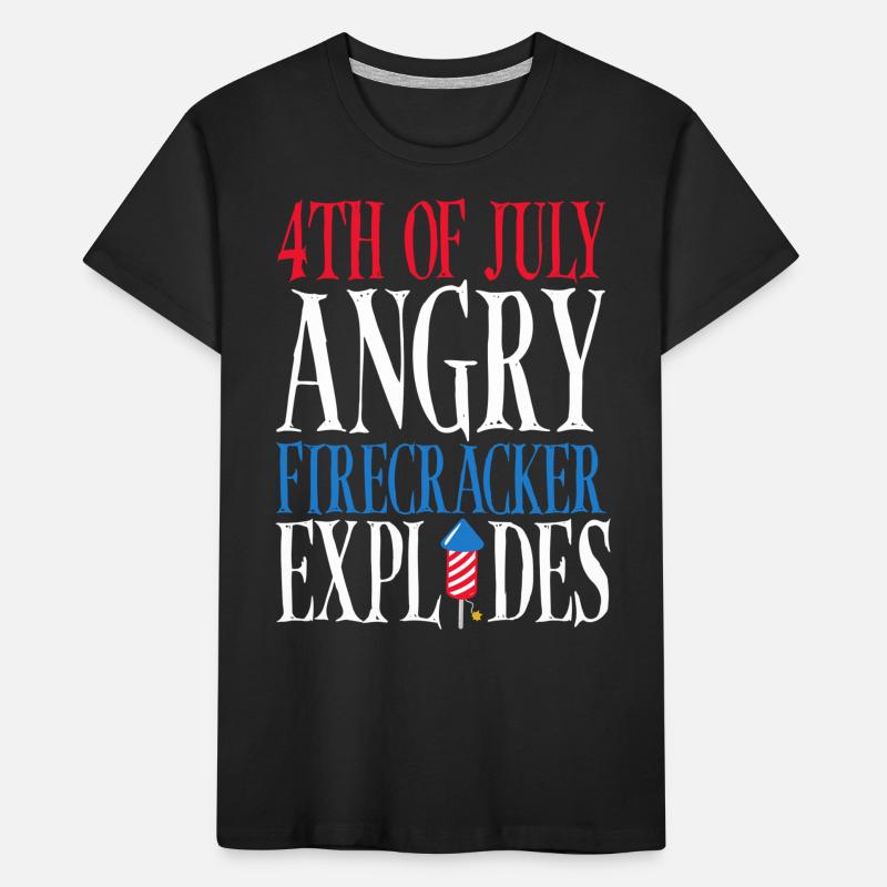 July 4 Angry firecracker explodes Kids' Premium Organic T-Shirt