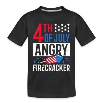 4. Juli Angry Firecracker Independence Day - Kinder Premium Bio T-Shirt - Schwarz - Vorne