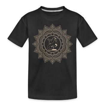 Steinbock sternzeichen Mandala - Kinder Premium Bio T-Shirt - Schwarz - Vorne