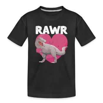Saint-Valentin Dinosaure RAWR T rex amoureux - T-shirt bio Premium Enfant - noir - Devant