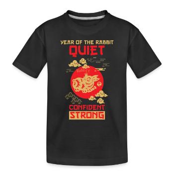 Signe chinois du zodiaque Lapin - T-shirt bio Premium Enfant - noir - Devant