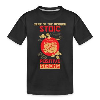 Signe du zodiaque chinois Dragon - T-shirt bio Premium Enfant - noir - Devant